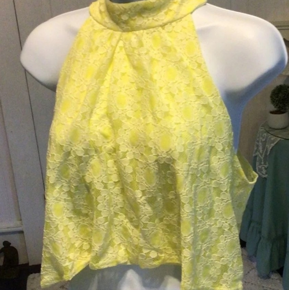Yellow lace top